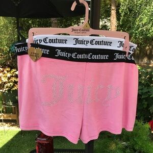 Juicy Couture Sleepware Bling Velour Sleep Shorts Two Pack Size Large NWT